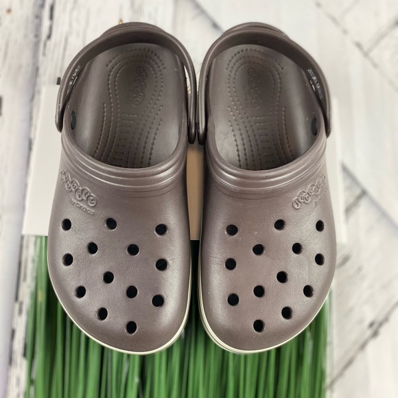 Jibbitz By Crocs Unisex Brown Solid Round Toe Slip on Clogs Sandals Size 9 - Picture 4 of 6